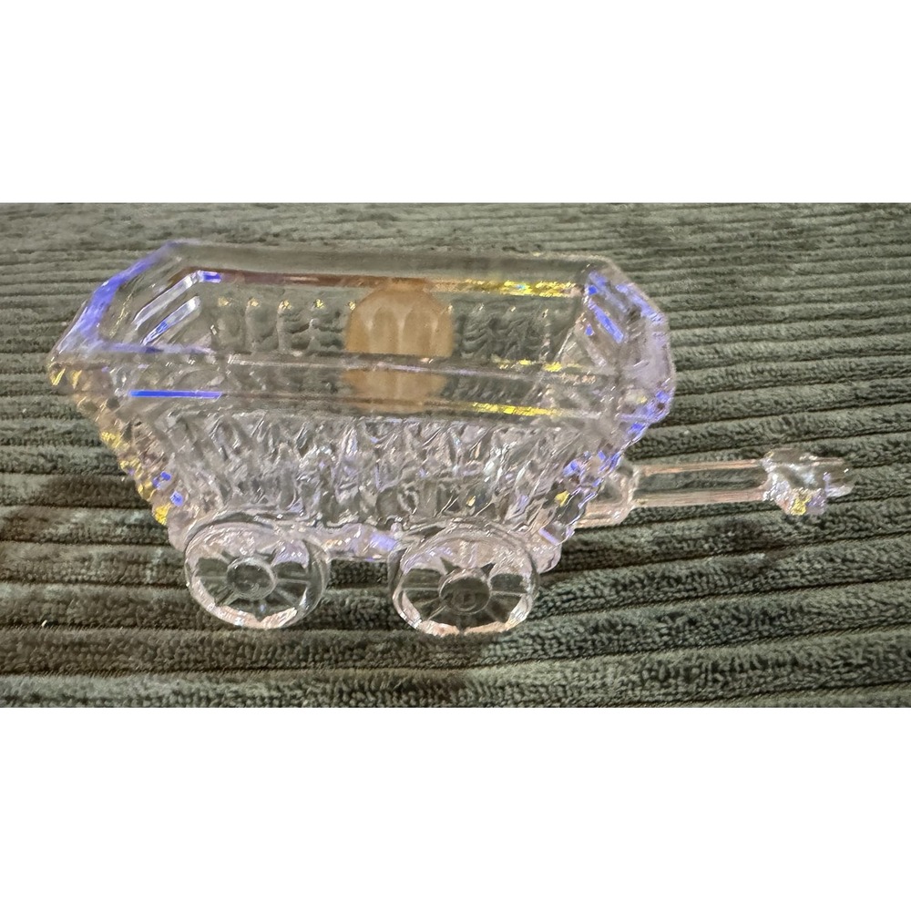 Princess House Lead‎ Crystal Wagon Candy Dish Trinket Box Germany